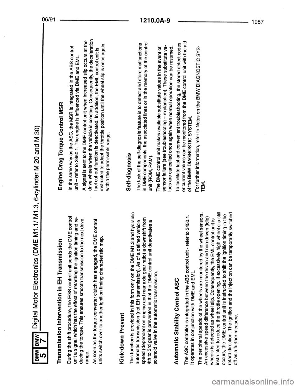 BMW 5 SERIES 1988 E34 Electrical Troubleshooting Manual 