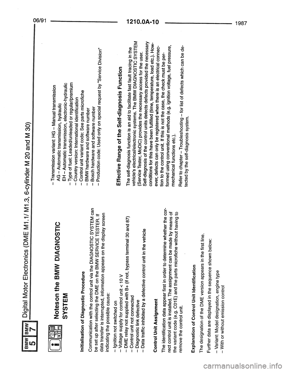 BMW 5 SERIES 1988 E34 Electrical Troubleshooting Manual 