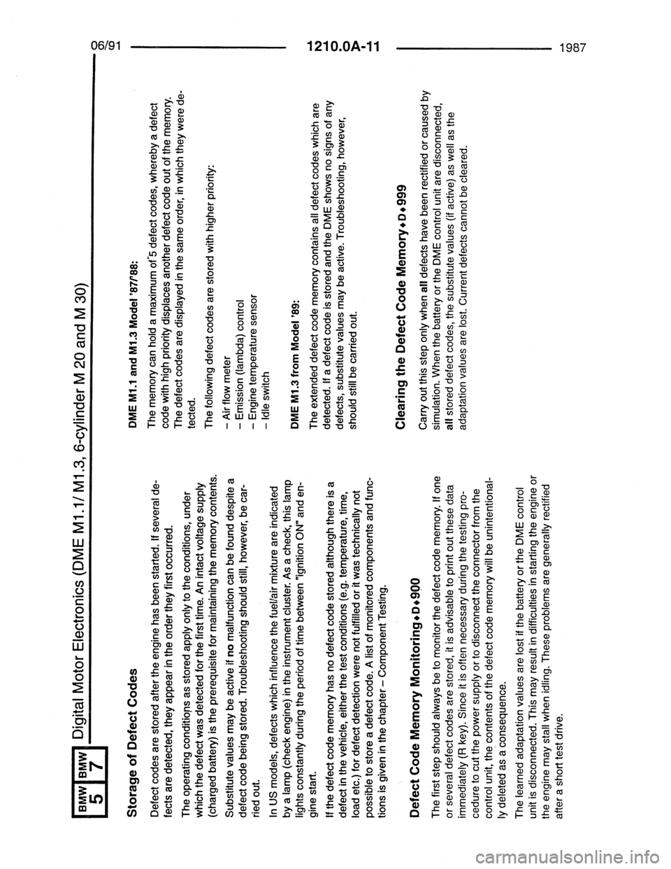 BMW 5 SERIES 1988 E34 Electrical Troubleshooting Manual 