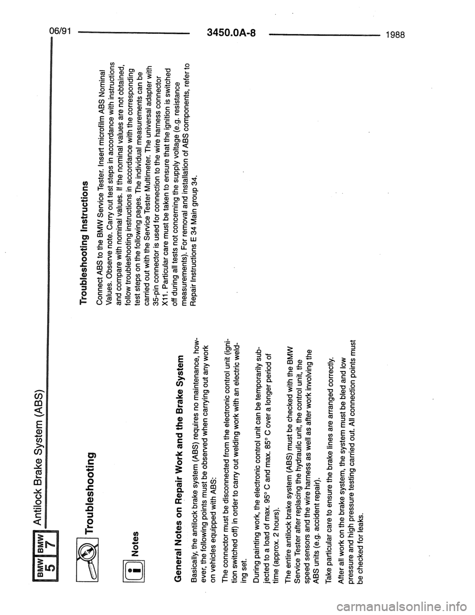 BMW 7 SERIES 1988 E32 Electrical Troubleshooting Manual BMW 7 SERIES 1988 E32 Electrical Troubleshooting Manual