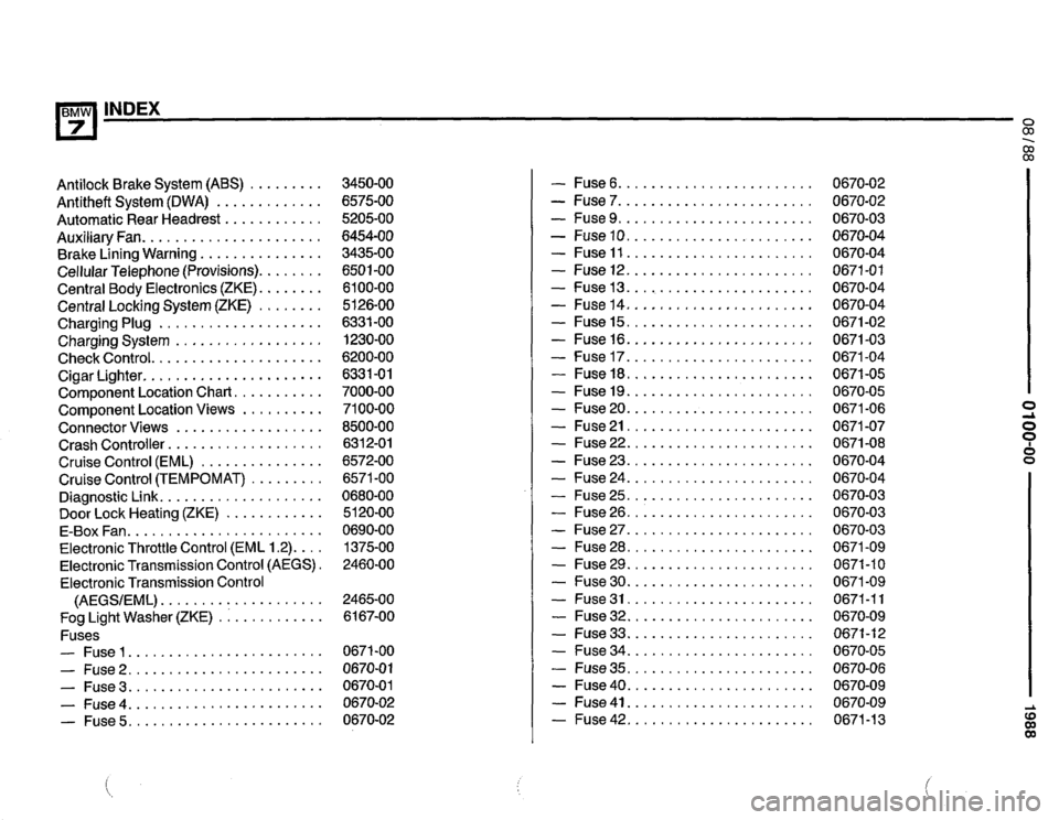 BMW 735i 1989 E32 Electrical Troubleshooting Manual 