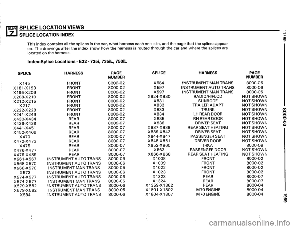 BMW 735il 1989 E32 Electrical Troubleshooting Manual 