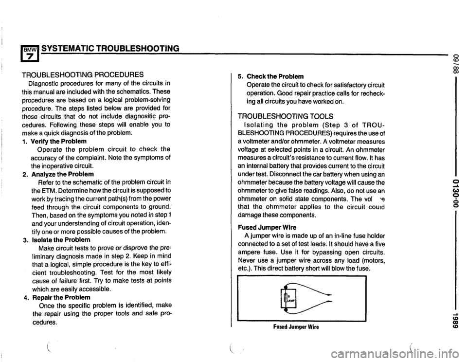 BMW 735i 1989 E32 Electrical Troubleshooting Manual 