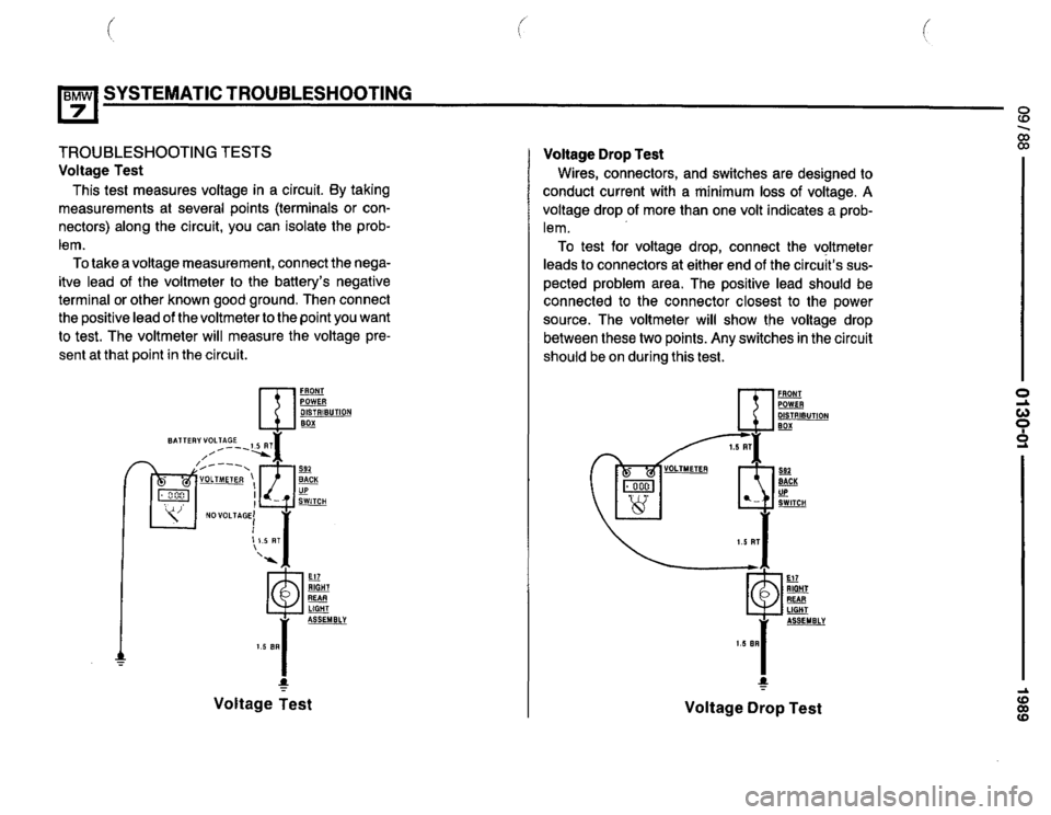 BMW 735i 1989 E32 Electrical Troubleshooting Manual 