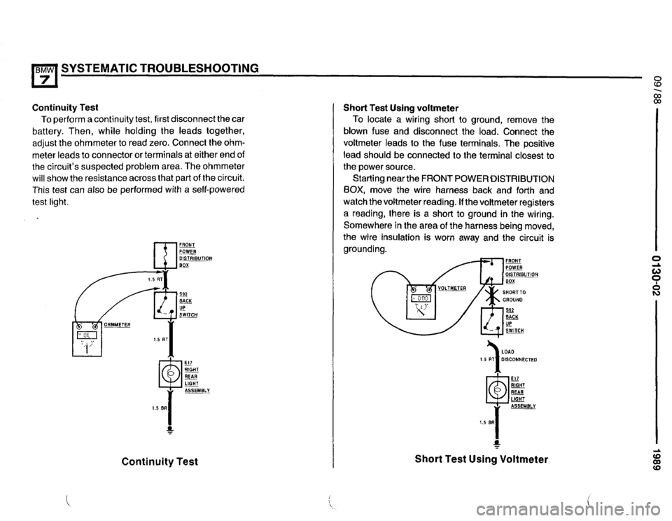 BMW 735il 1989 E32 Electrical Troubleshooting Manual 