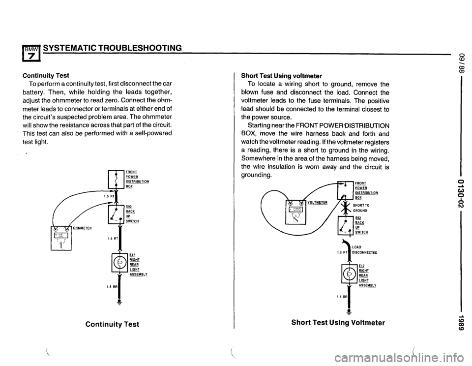 BMW 735i 1989 E32 Electrical Troubleshooting Manual 