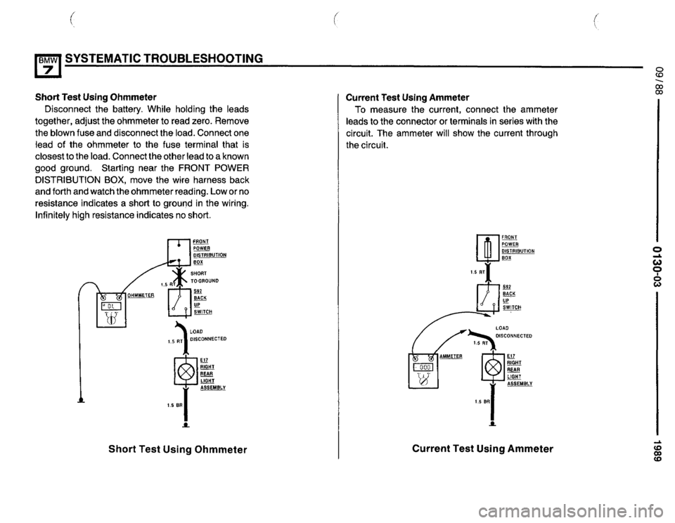 BMW 735i 1989 E32 Electrical Troubleshooting Manual 