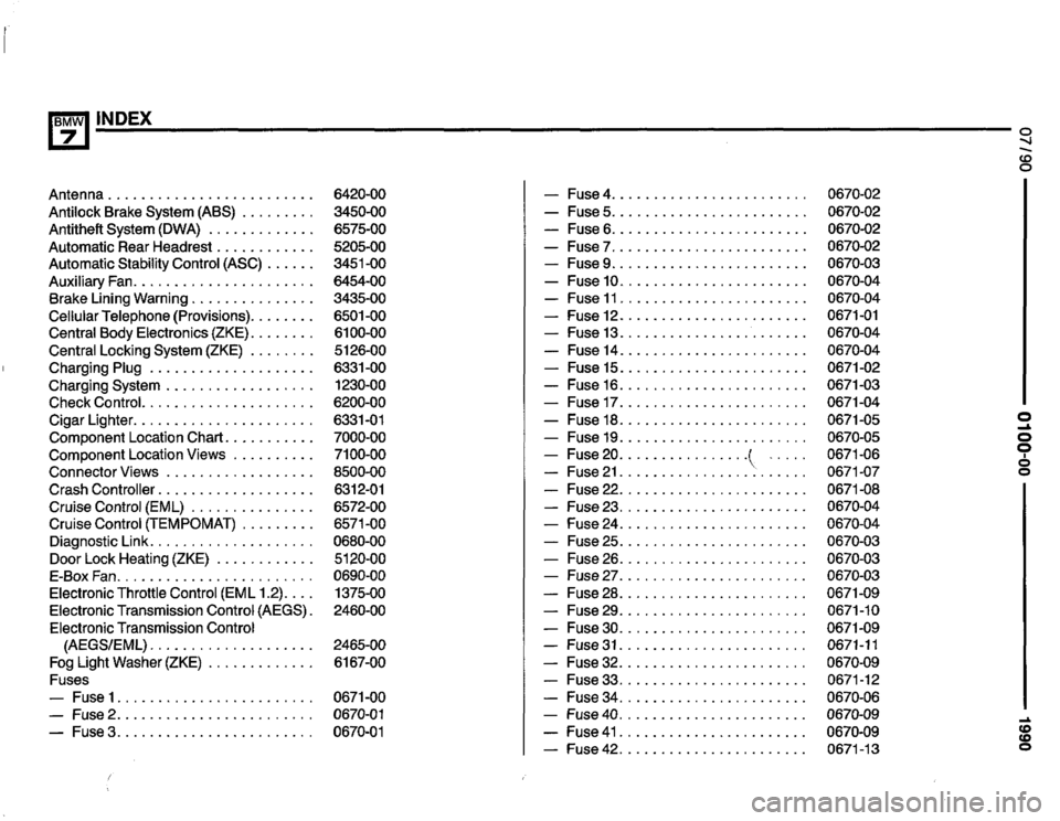 BMW 735i 1990 E32 Electrical Troubleshooting Manual 