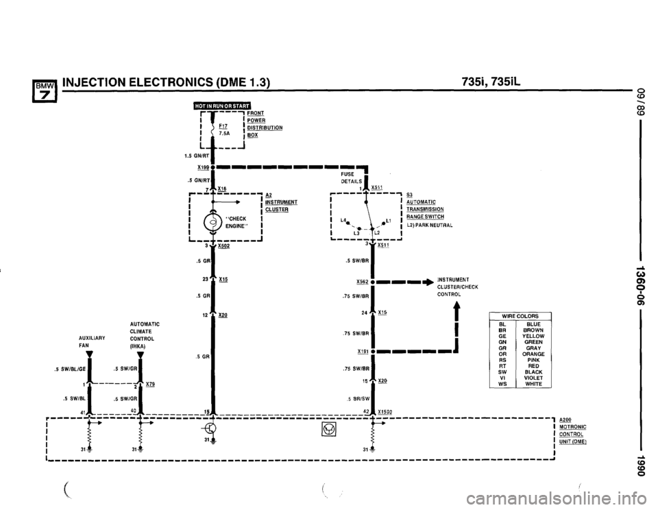 BMW 735i 1990 E32 Electrical Troubleshooting Manual 