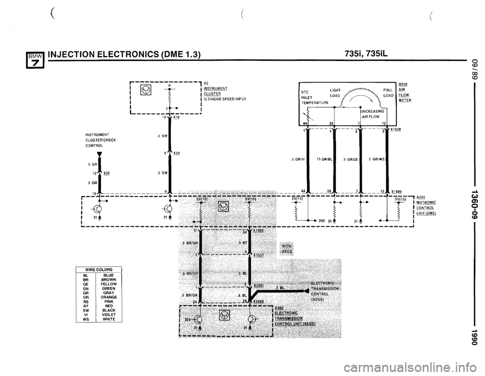 BMW 735i 1990 E32 Electrical Troubleshooting Manual 