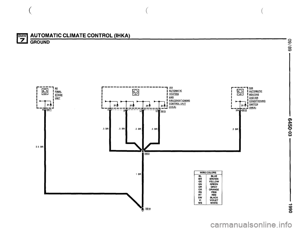 BMW 735i 1990 E32 Electrical Troubleshooting Manual 