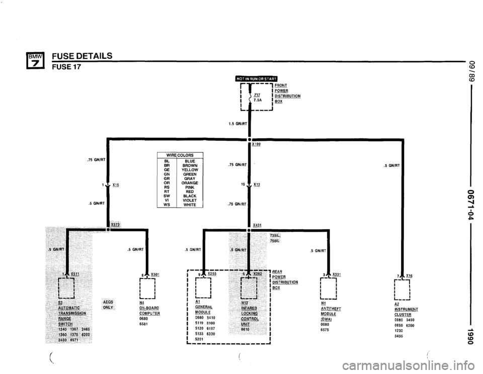 BMW 735i 1990 E32 Electrical Troubleshooting Manual 