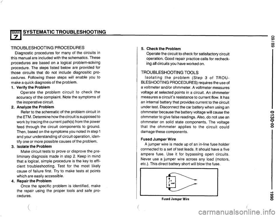 BMW 735il 1990 E32 Electrical Troubleshooting Manual 