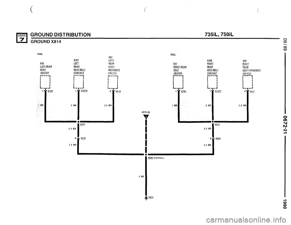 BMW 735i 1990 E32 Electrical Troubleshooting Manual 