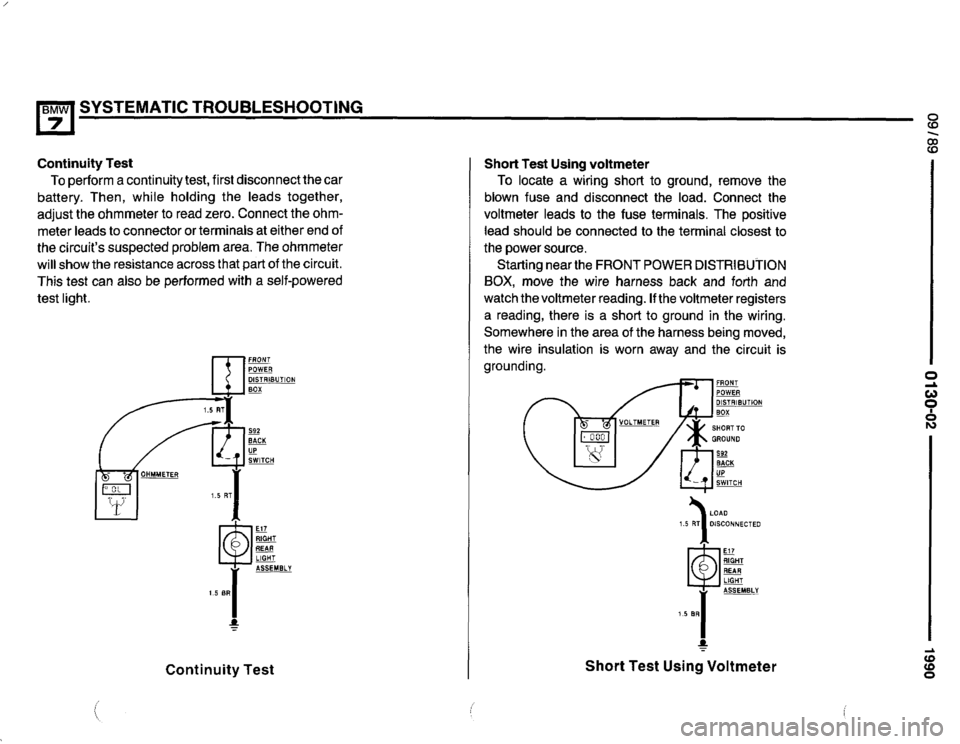 BMW 735il 1990 E32 Electrical Troubleshooting Manual 