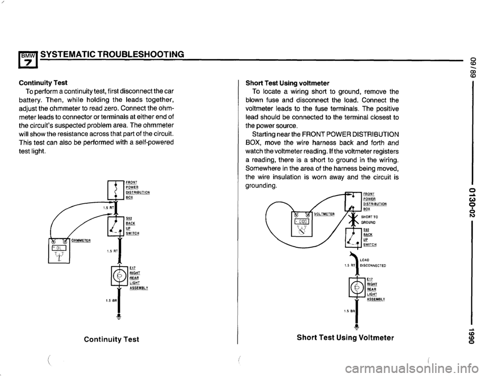 BMW 735i 1990 E32 Electrical Troubleshooting Manual 