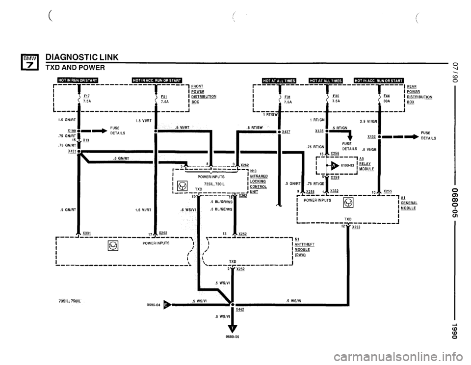 BMW 735i 1990 E32 Electrical Troubleshooting Manual 