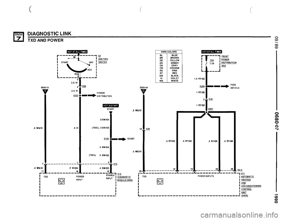 BMW 735i 1990 E32 Electrical Troubleshooting Manual 