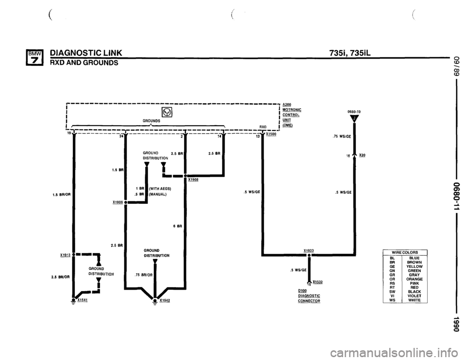 BMW 735i 1990 E32 Electrical Troubleshooting Manual 