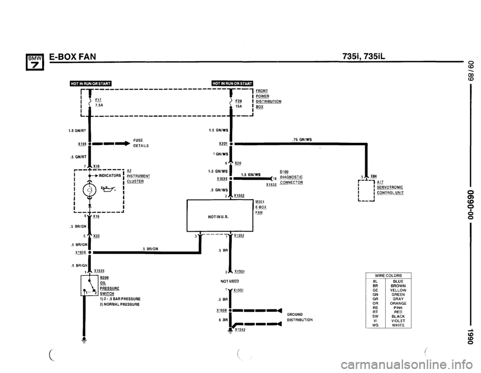 BMW 735i 1990 E32 Electrical Troubleshooting Manual 