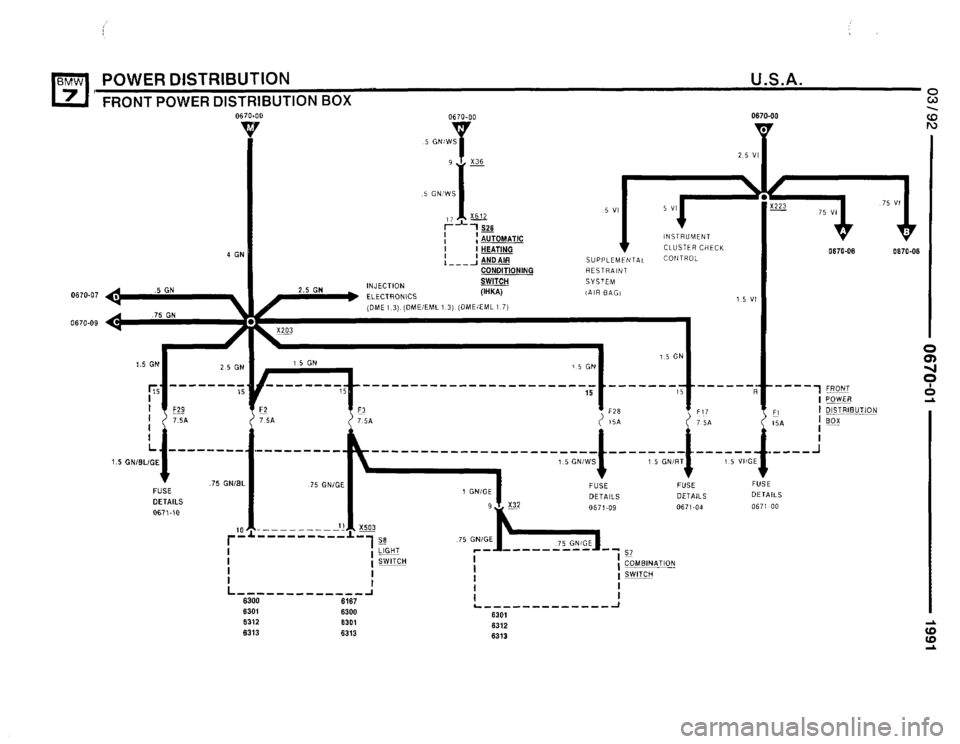 BMW 735i 1991 E32 Electrical Troubleshooting Manual 