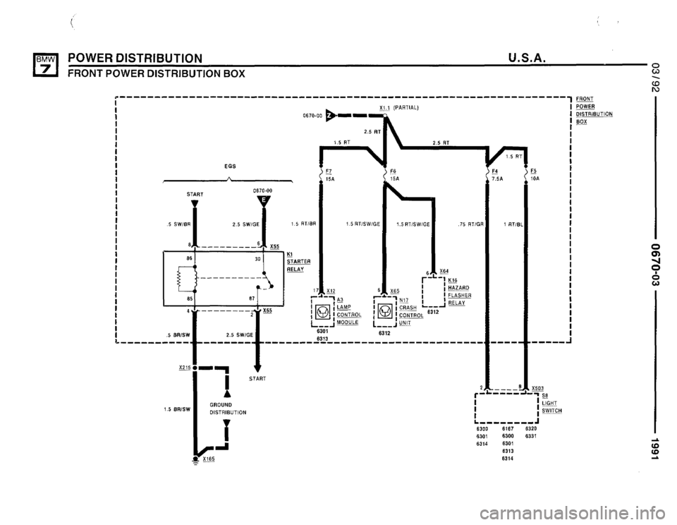 BMW 735i 1991 E32 Electrical Troubleshooting Manual 