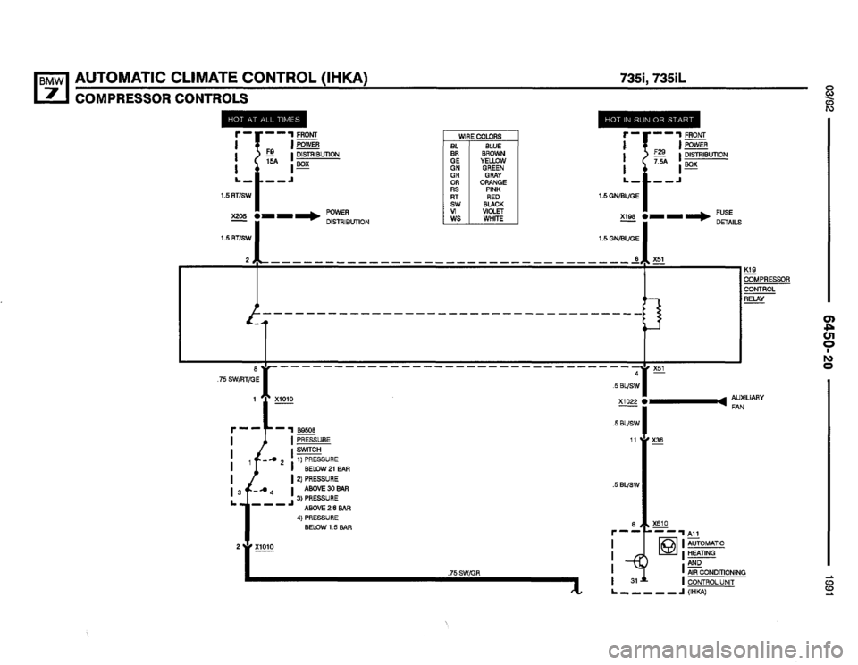BMW 735i 1991 E32 Electrical Troubleshooting Manual 