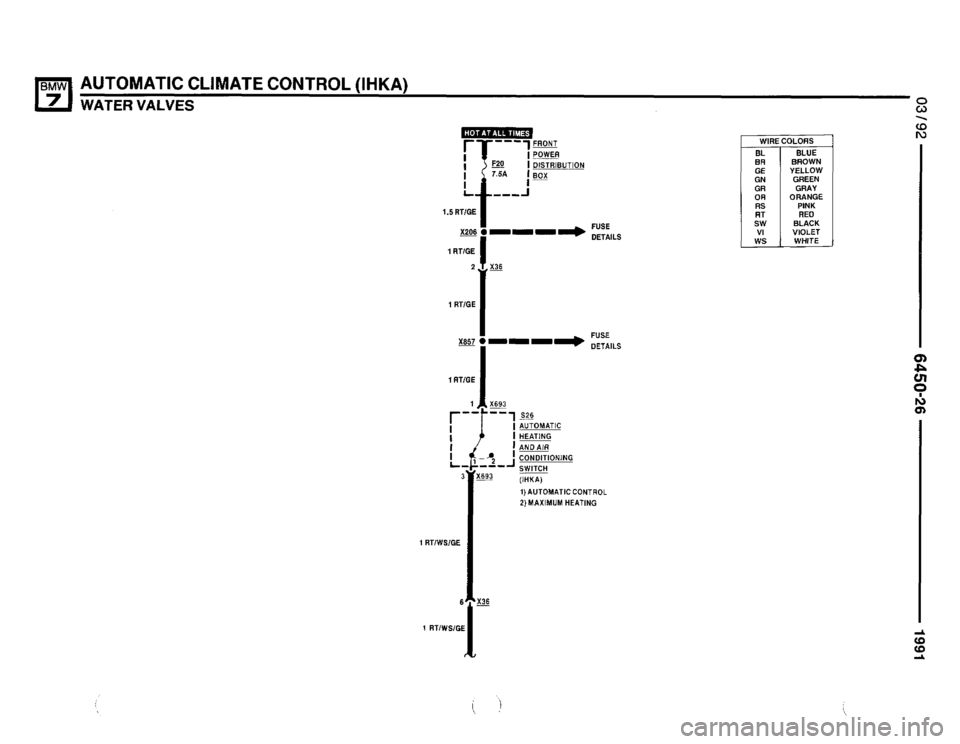 BMW 735i 1991 E32 Electrical Troubleshooting Manual 