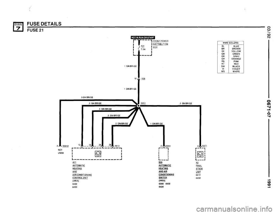 BMW 735i 1991 E32 Electrical Troubleshooting Manual 