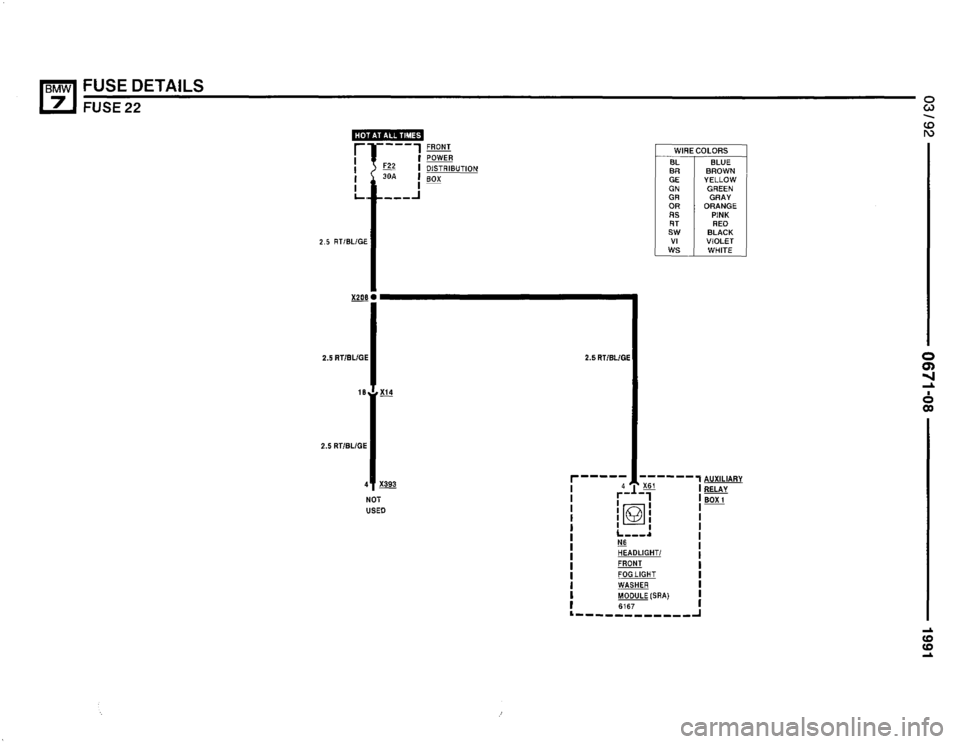 BMW 735i 1991 E32 Electrical Troubleshooting Manual 