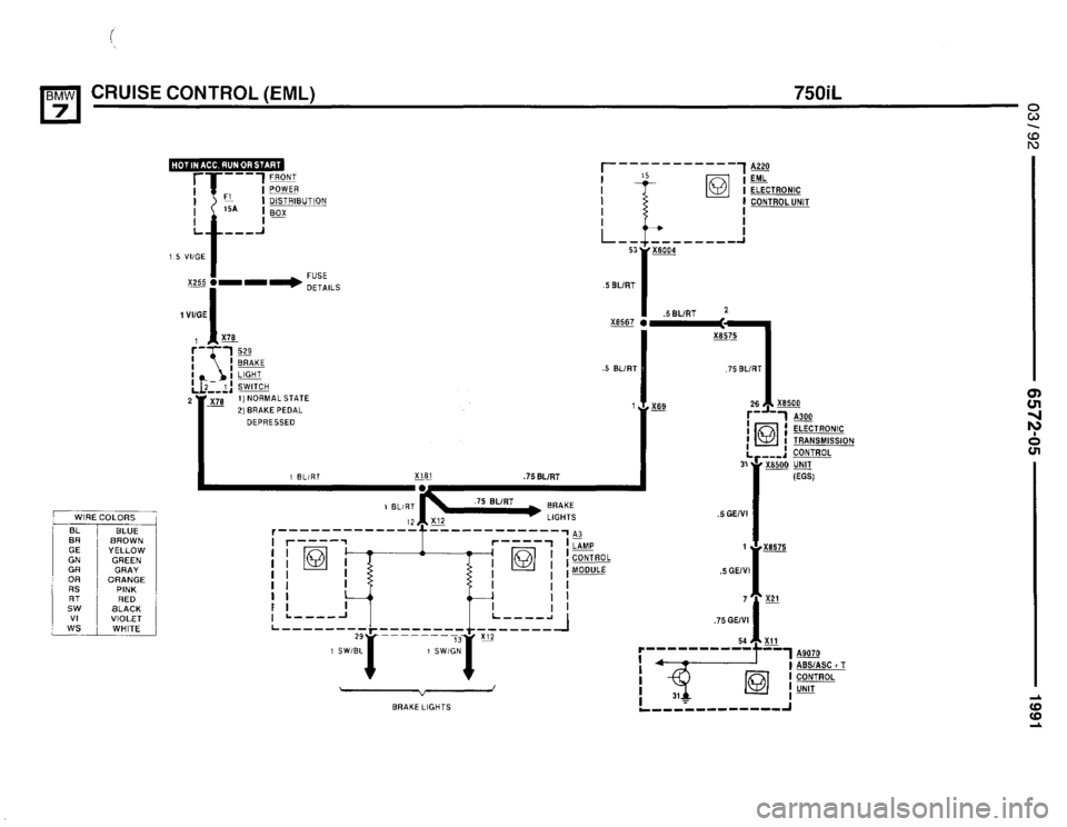 BMW 735i 1991 E32 Electrical Troubleshooting Manual 