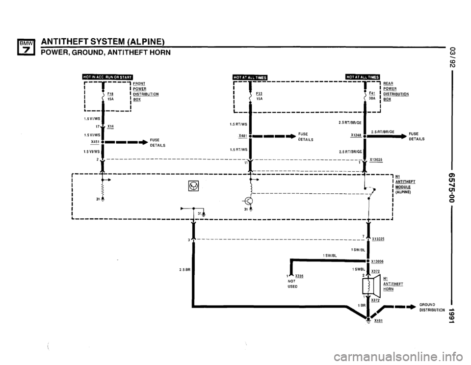 BMW 735i 1991 E32 Electrical Troubleshooting Manual 