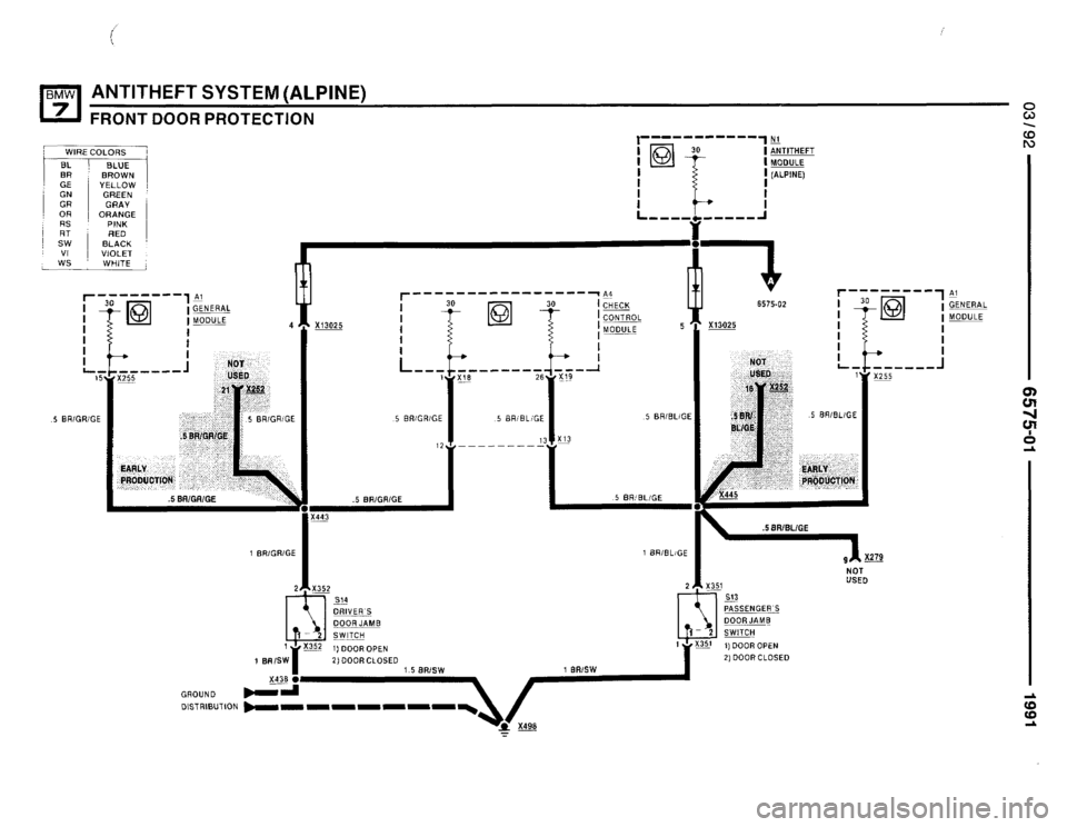 BMW 735i 1991 E32 Electrical Troubleshooting Manual 