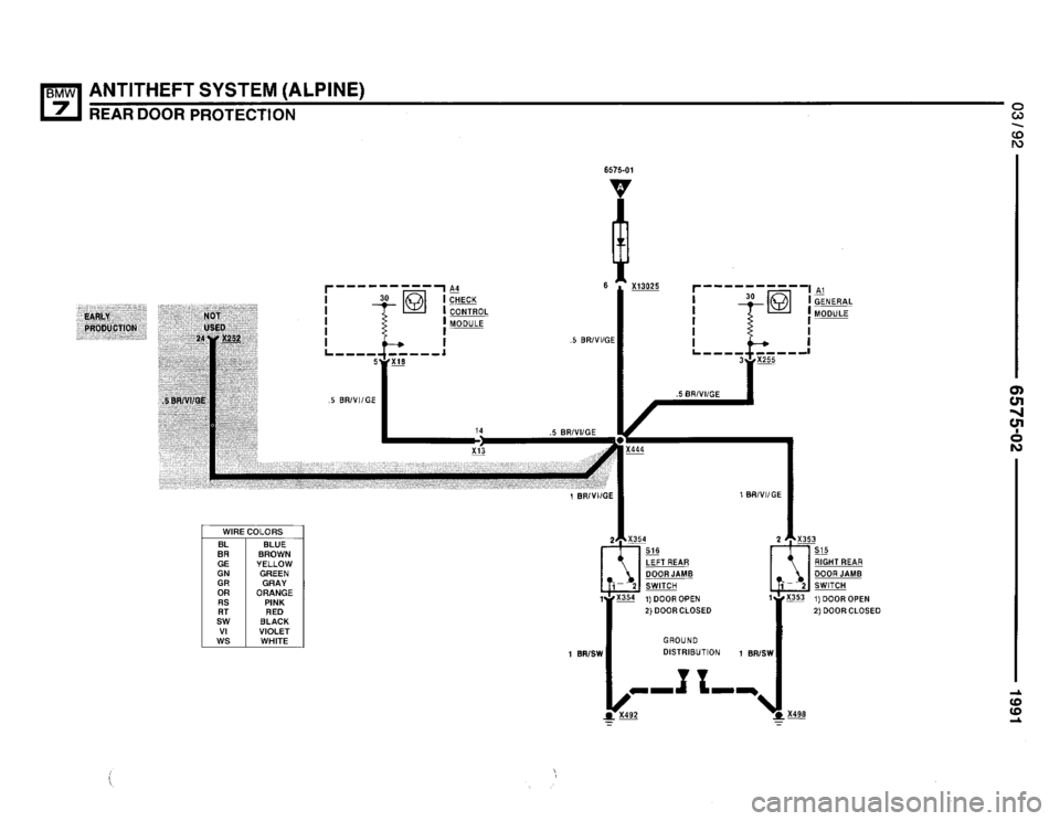 BMW 735i 1991 E32 Electrical Troubleshooting Manual 