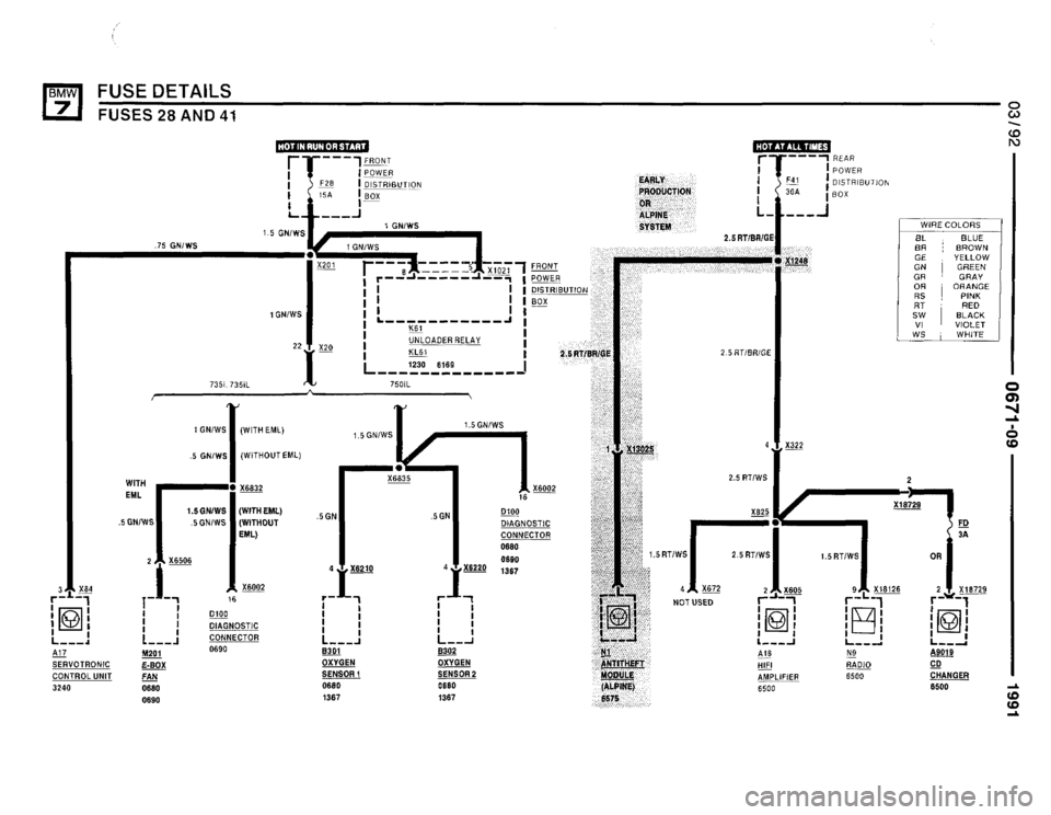 BMW 735i 1991 E32 Electrical Troubleshooting Manual 