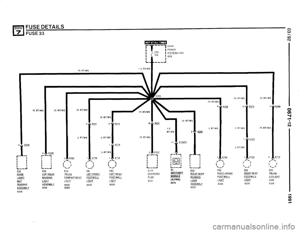 BMW 735i 1991 E32 Electrical Troubleshooting Manual 