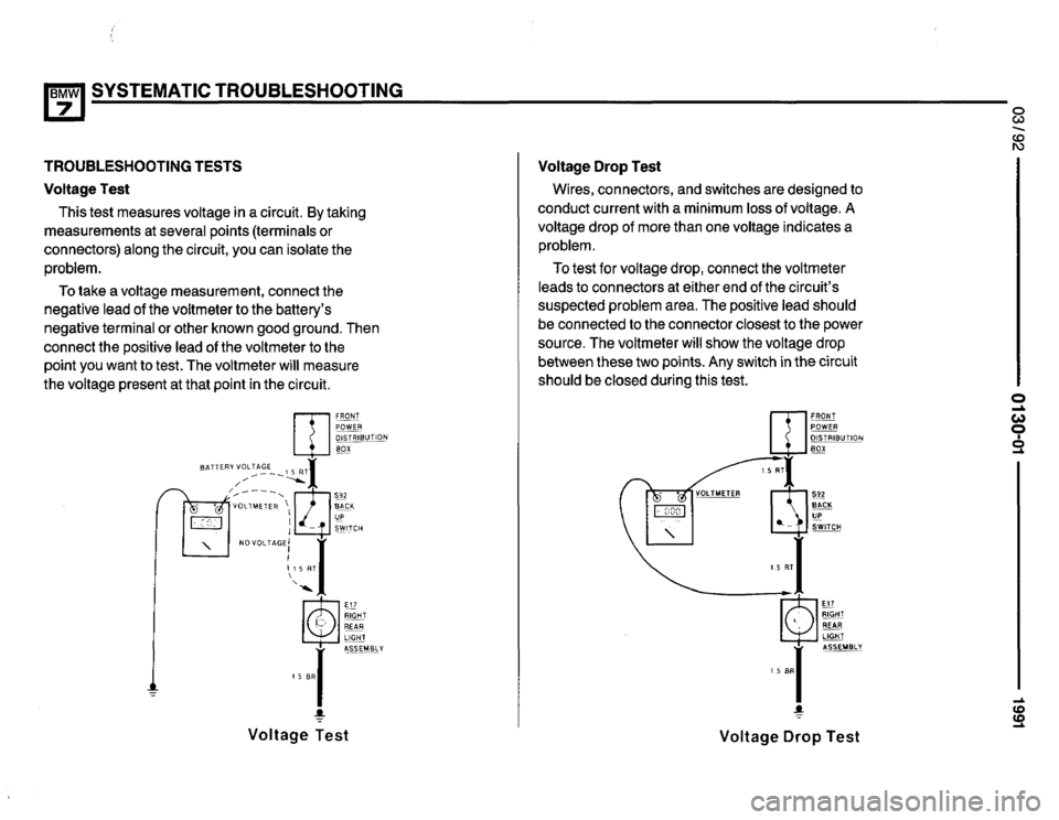 BMW 735i 1991 E32 Electrical Troubleshooting Manual 