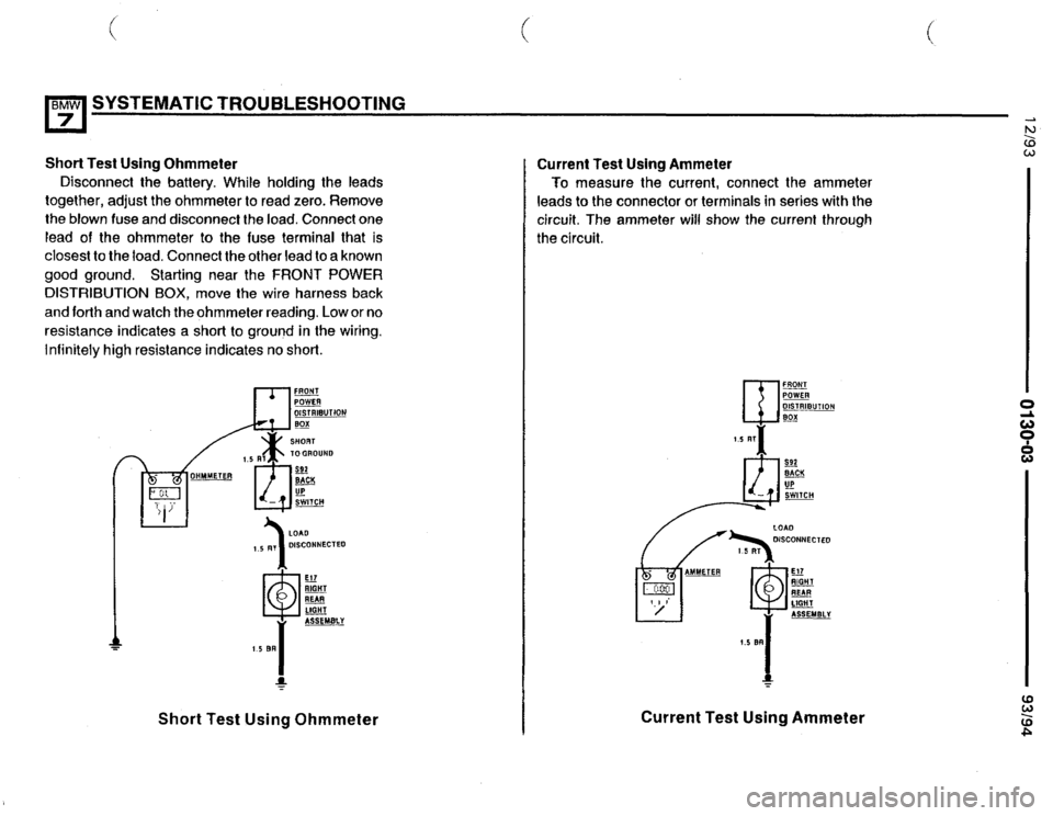 BMW 740i 1993 E32 Electrical Troubleshooting Manual 