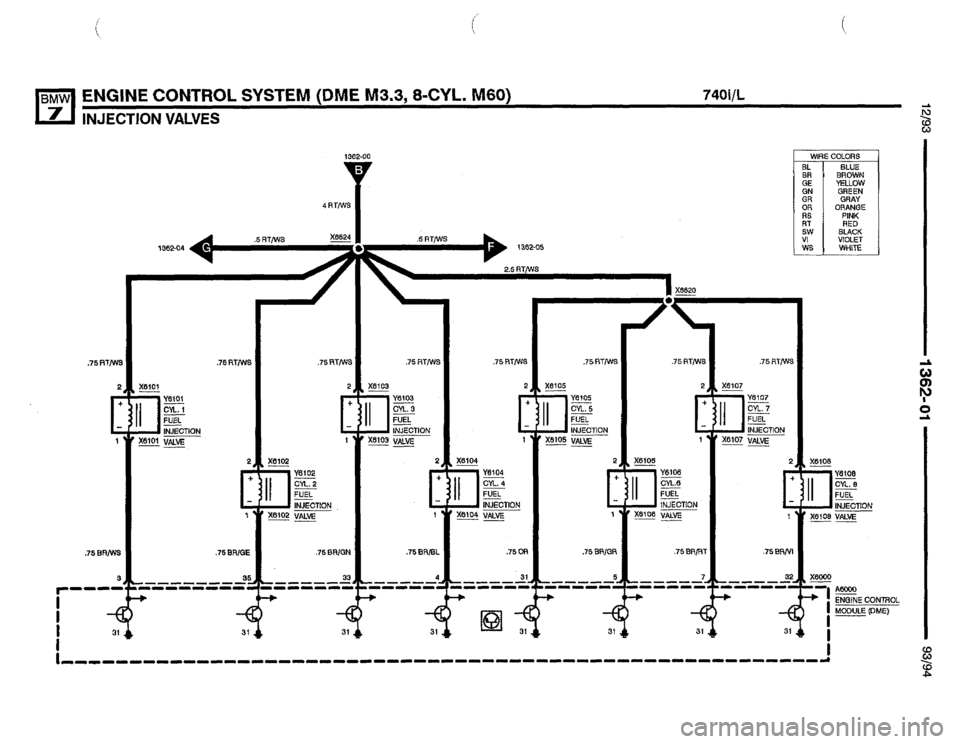 BMW 740i 1993 E32 Electrical Troubleshooting Manual 