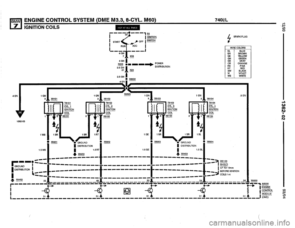 BMW 740i 1993 E32 Electrical Troubleshooting Manual 