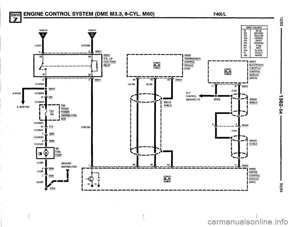 BMW 740i 1993 E32 Electrical Troubleshooting Manual 