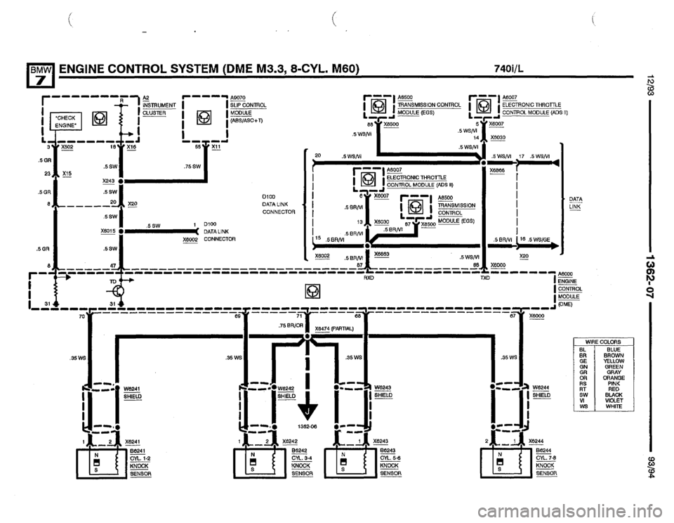 BMW 740i 1993 E32 Electrical Troubleshooting Manual 