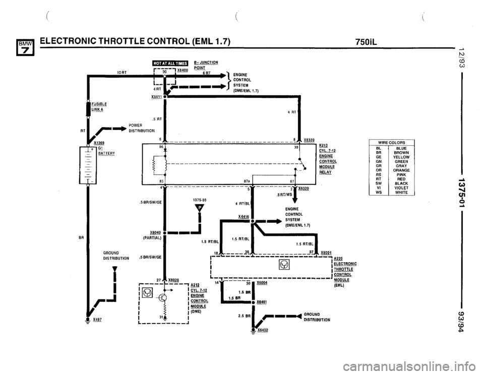 BMW 740i 1993 E32 Electrical Troubleshooting Manual 