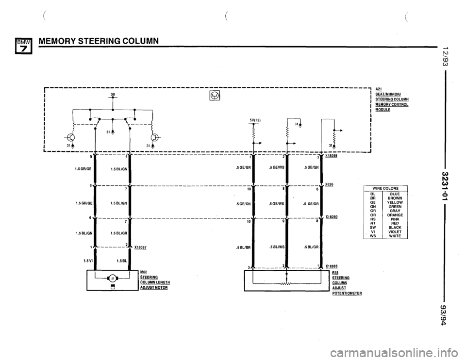BMW 740i 1993 E32 Electrical Troubleshooting Manual 
