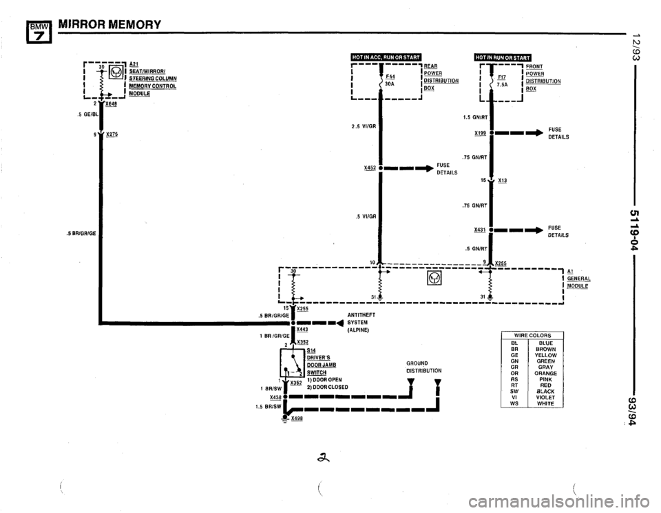 BMW 740il 1993 E32 Electrical Troubleshooting Manual (668 Pages), Page