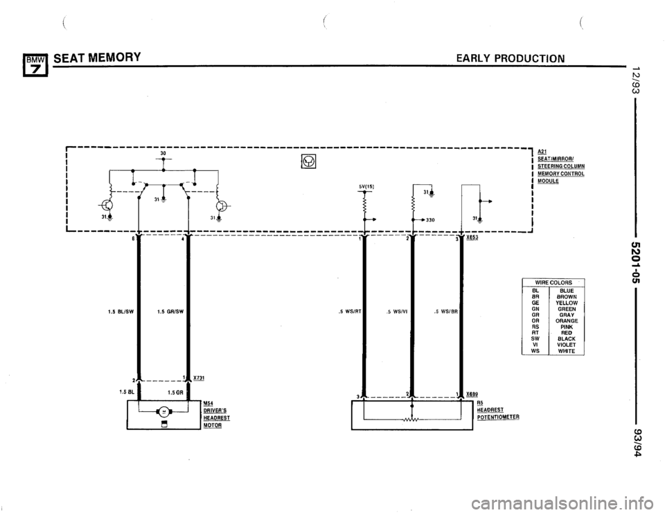 BMW 740i 1993 E32 Electrical Troubleshooting Manual 
