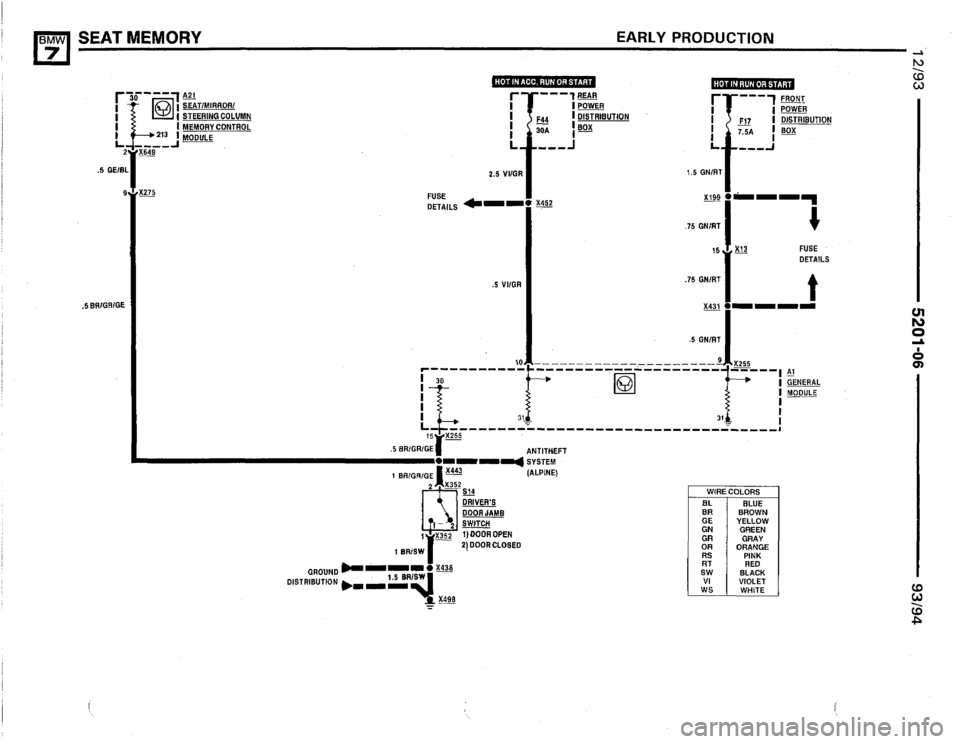 BMW 740i 1993 E32 Electrical Troubleshooting Manual 
