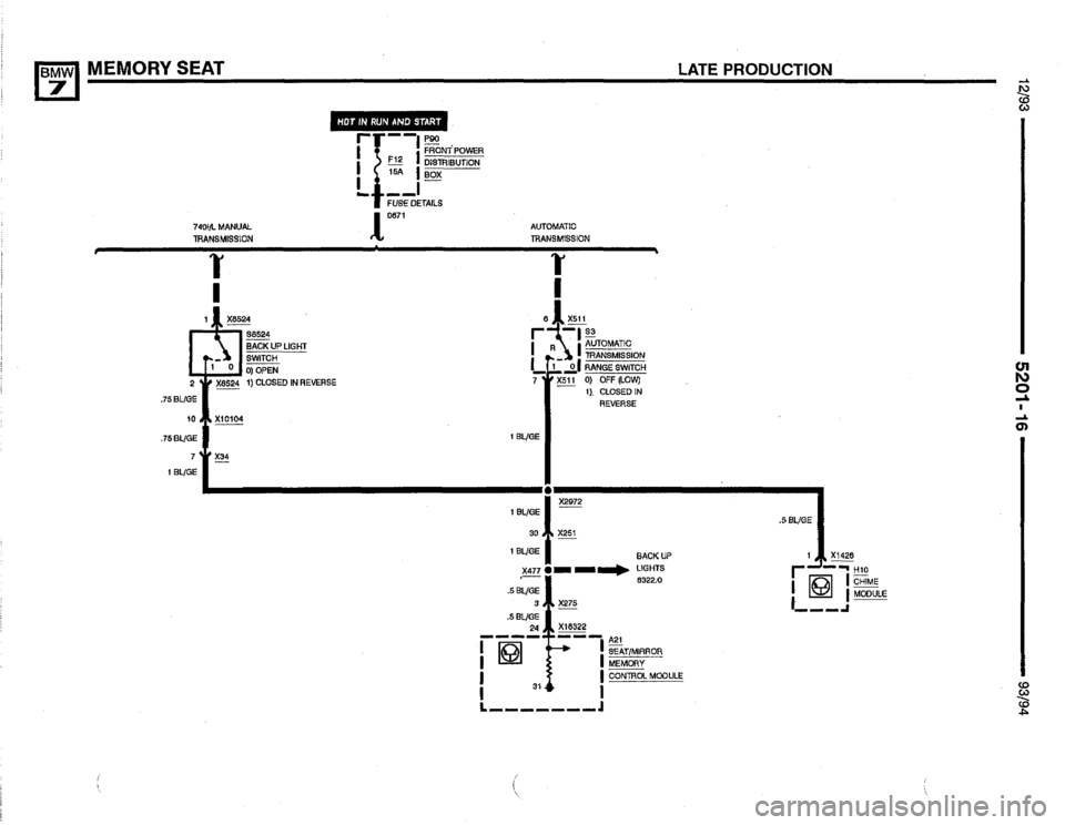 BMW 740i 1993 E32 Electrical Troubleshooting Manual 