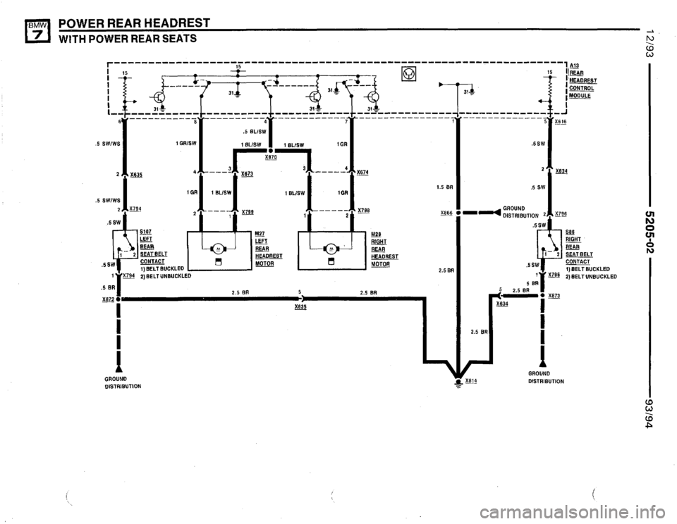 BMW 740i 1993 E32 Electrical Troubleshooting Manual 