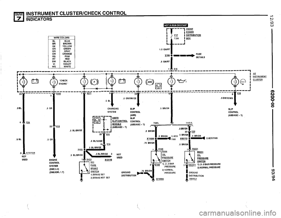BMW 740i 1993 E32 Electrical Troubleshooting Manual 